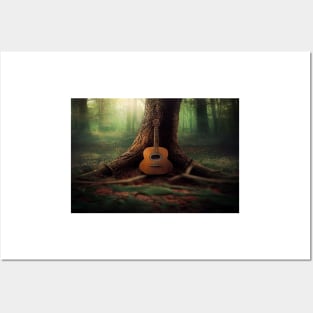 Acoustic Guitar Tree Of Life / Unwind Art Work Design Posters and Art